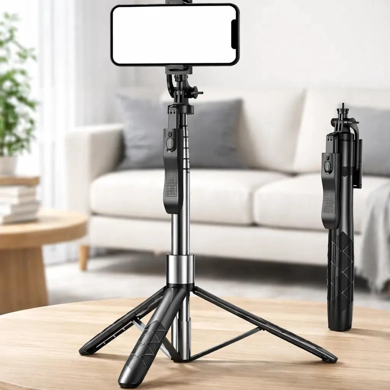 TRIPODE PLEGABLE PARA CELULAR CON CONTROL BLUETOOTH Y ESTABILIZADOR - 2