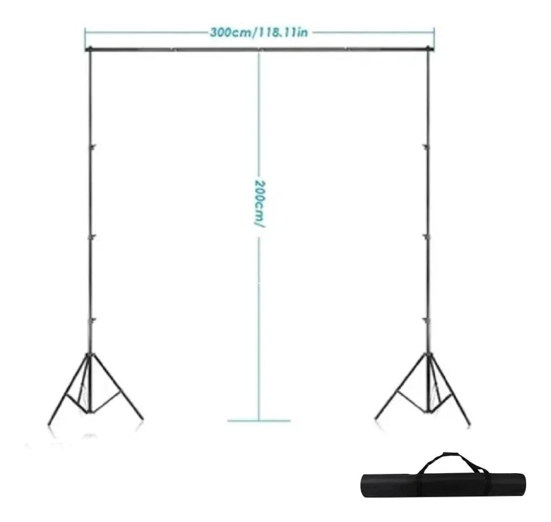 SOPORTE PARA TELON FOTOGRAFICO 2X3M CON BOLSO DE TRANSPORTE - 1