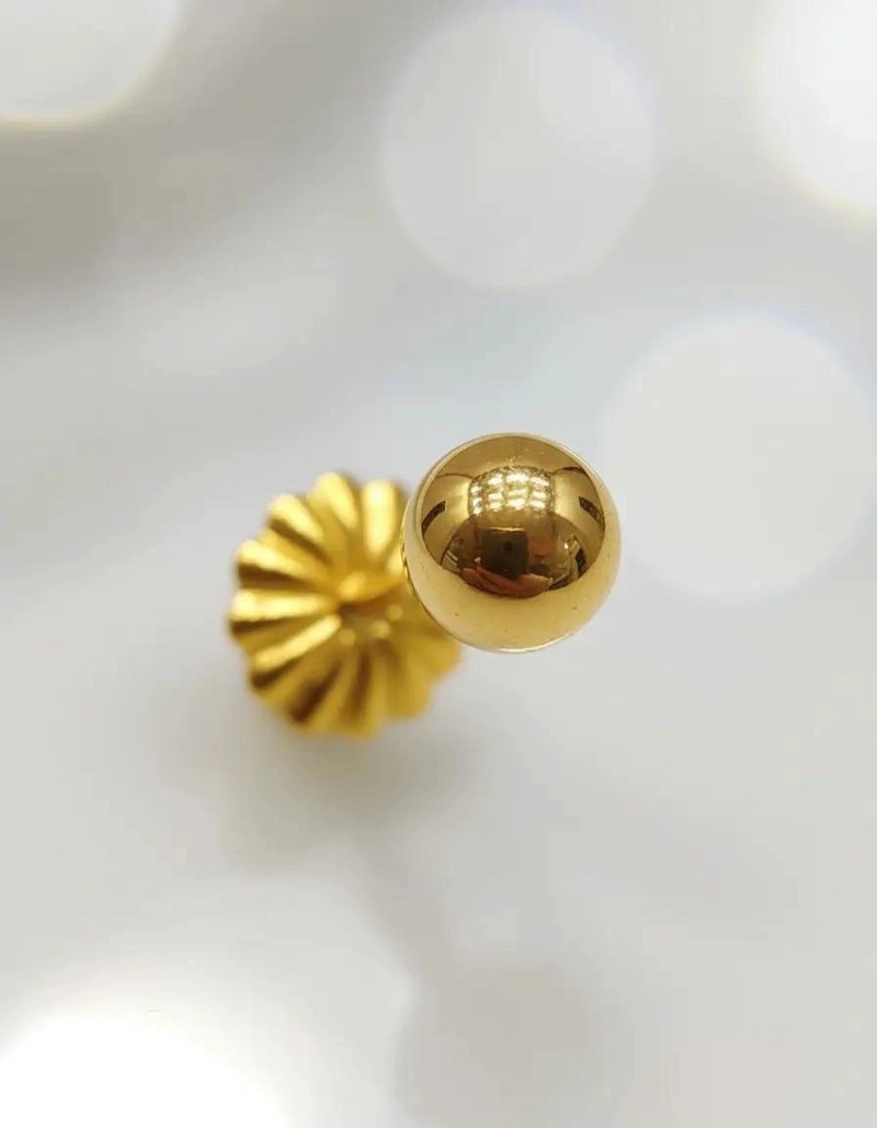 AROS DE ORO BOLITAS ELEGANTES DE 6.5 MILIMETROS - 5