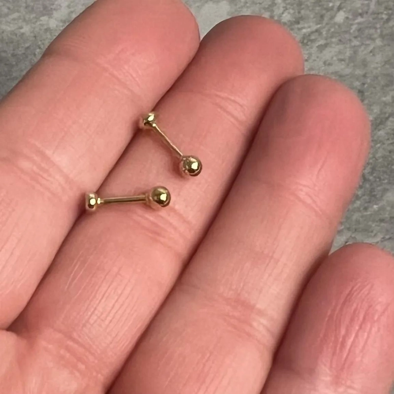 AROS DE LUZ EN ORO SOLIDO 10K CON MOISSANITA DE 2 MM - 3