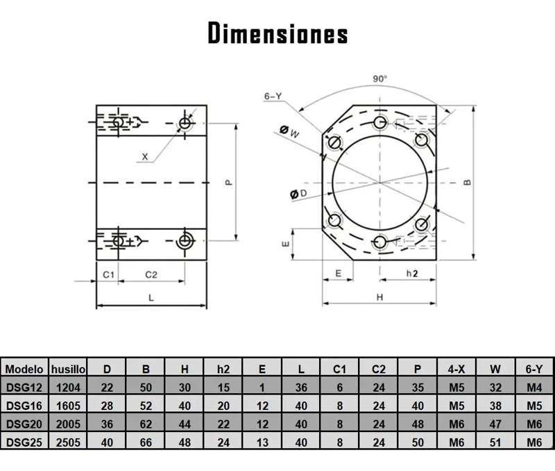 HUSILLO DE ROSCA SFU1204 DE 400 MM PARA MAQUINAS CNC - 2