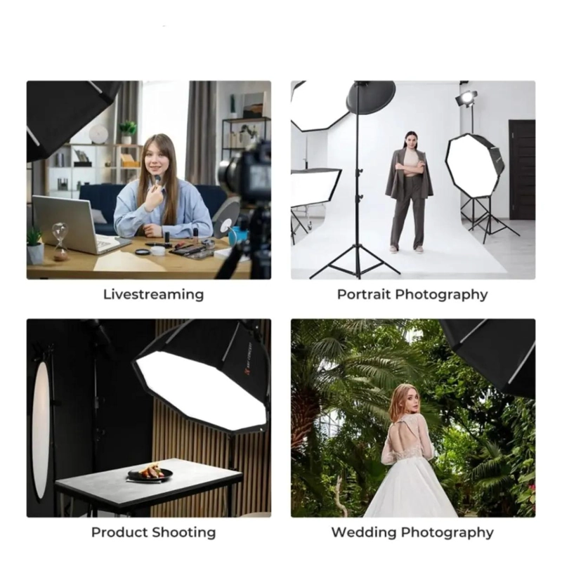 OCTABOX 65CM PARA FOTOGRAFIA CON MONTURA BOWENS Y REJILLA - 3