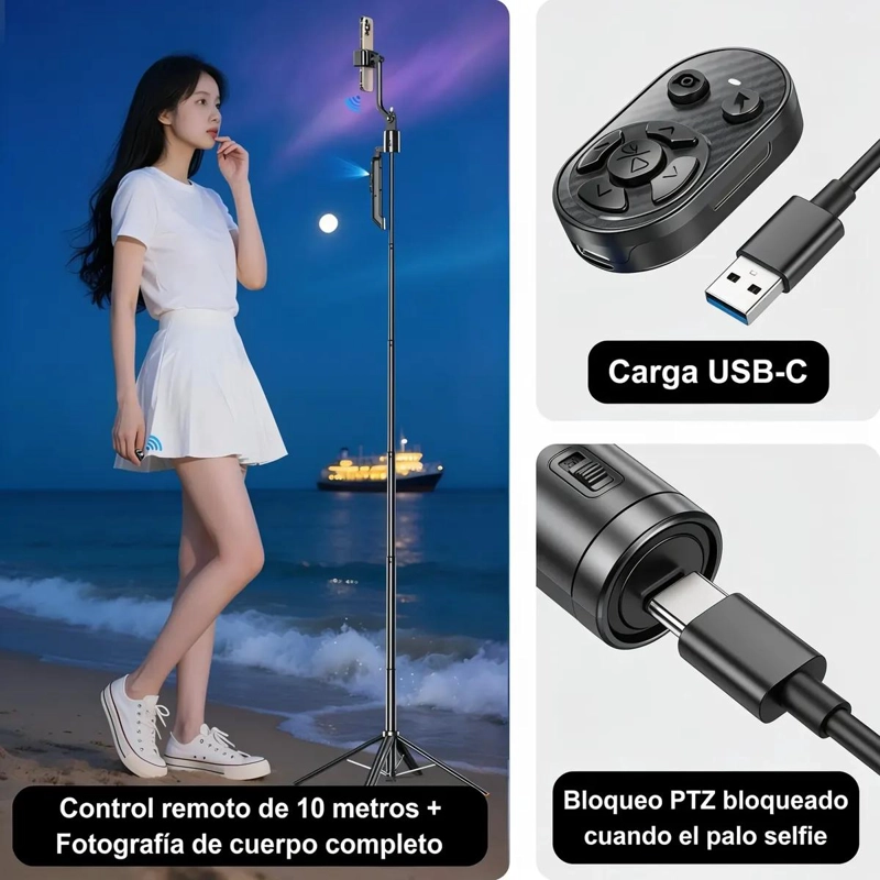 TRIPODE MULTIFUNCIONAL CON SEGUIMIENTO FACIAL Y CONTROL REMOTO - 4