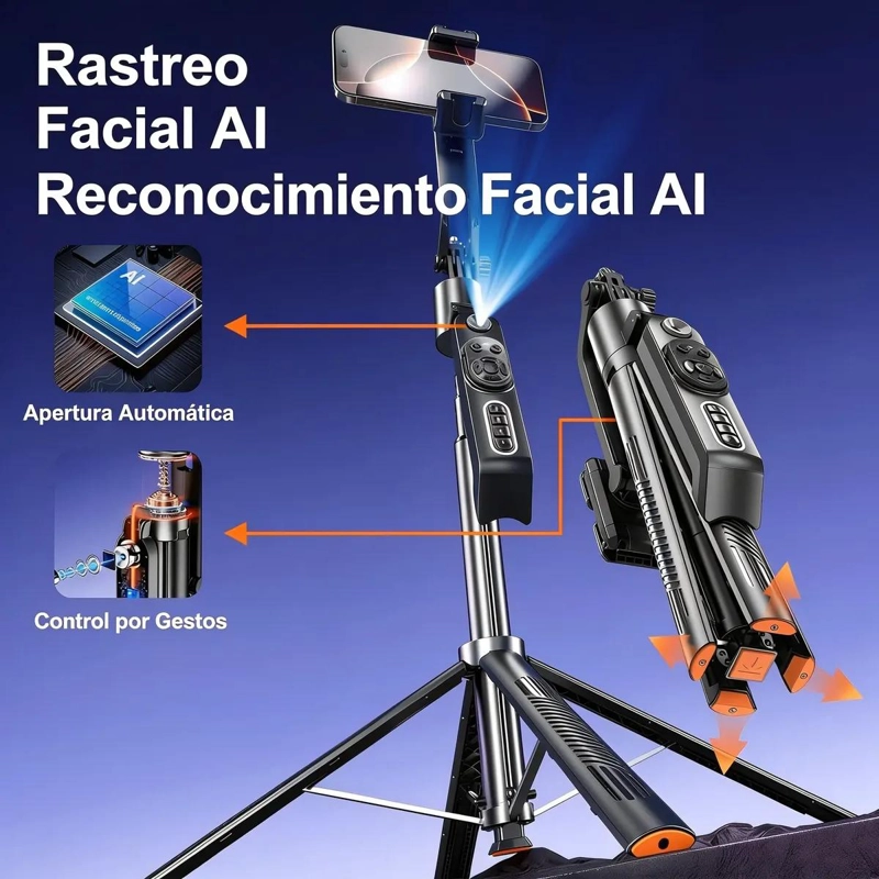 TRIPODE MULTIFUNCIONAL CON SEGUIMIENTO FACIAL Y CONTROL REMOTO - 6
