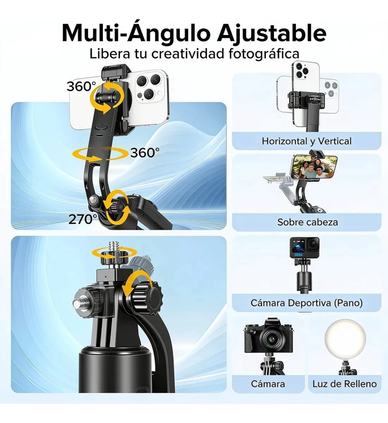 TRIPODE MULTIFUNCIONAL CON SEGUIMIENTO FACIAL Y CONTROL REMOTO - 9