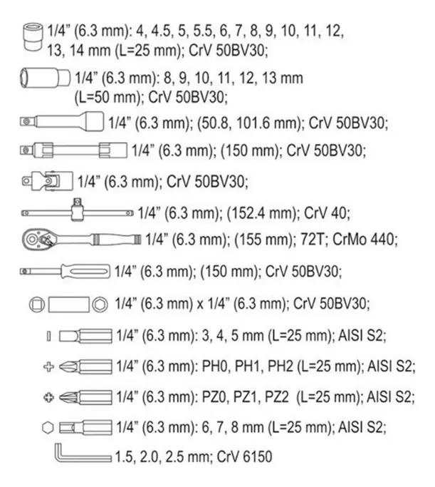 JUEGO DE HERRAMIENTAS 42 PIEZAS CON MALETIN - 1