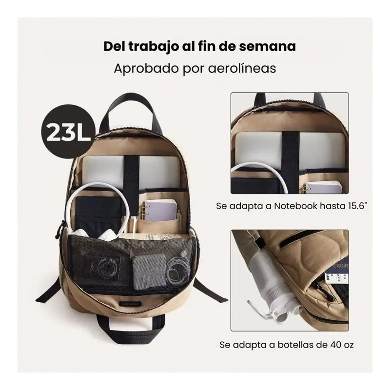 MOCHILA VEGA 23L PARA NOTEBOOK DE 15.6 PULGADAS EN NYLON RESISTENTE - 6