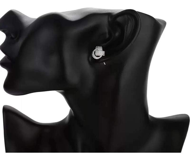 AROS ELEGANTES DE NUDO BAÑADOS EN PLATA 925 - 2