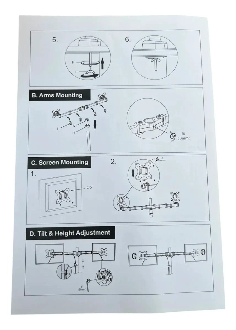 SOPORTE AJUSTABLE PARA MONITORES DE 17 A 27 PULGADAS - 7
