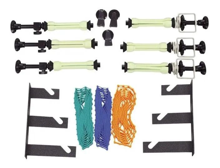 SOPORTE DE PARED PARA TRES FONDOS FOTOGRAFICOS CON CADENAS - 1