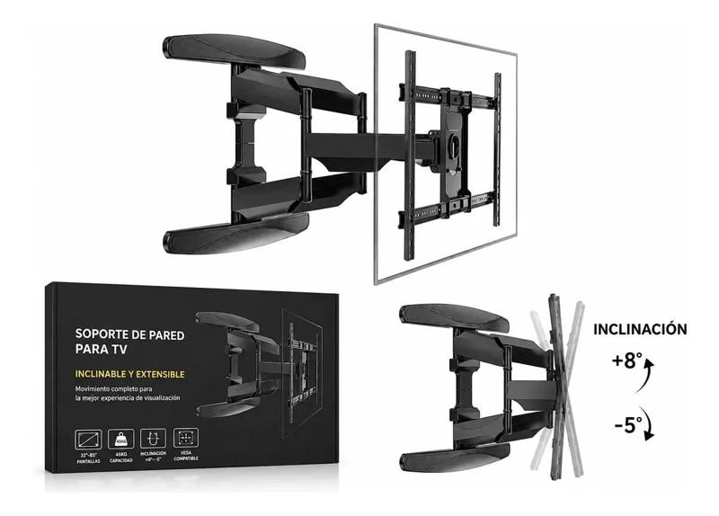 SOPORTE PROFESIONAL PARA TV DE 55 A 85 PULGADAS CON ROTACION 360° - 1