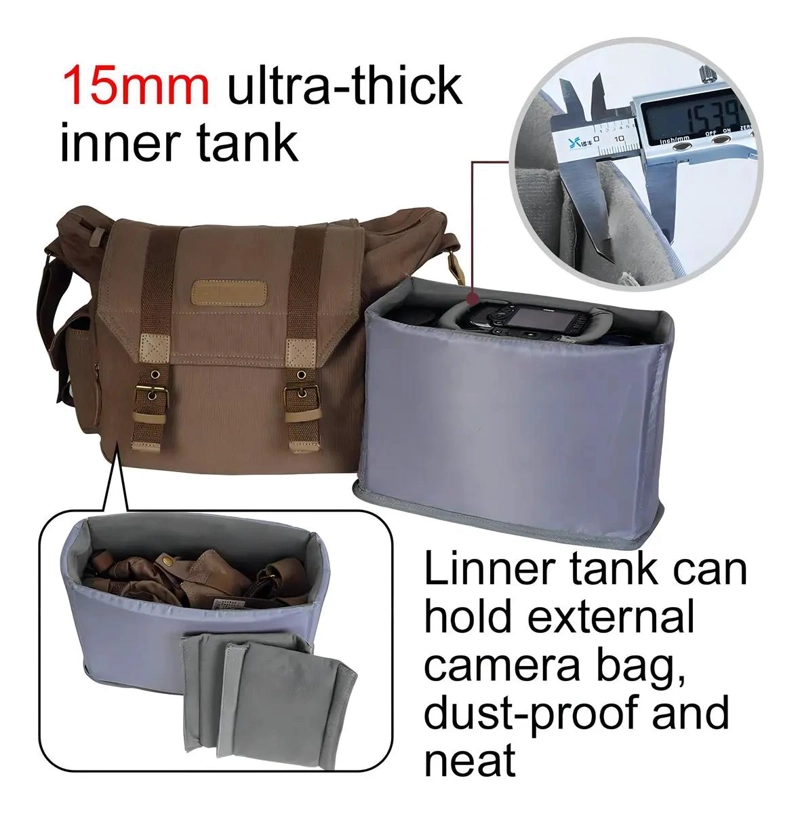 BOLSO BANDOLERA IMPERMEABLE PARA CAMARA REFLEX DIGITAL - 5