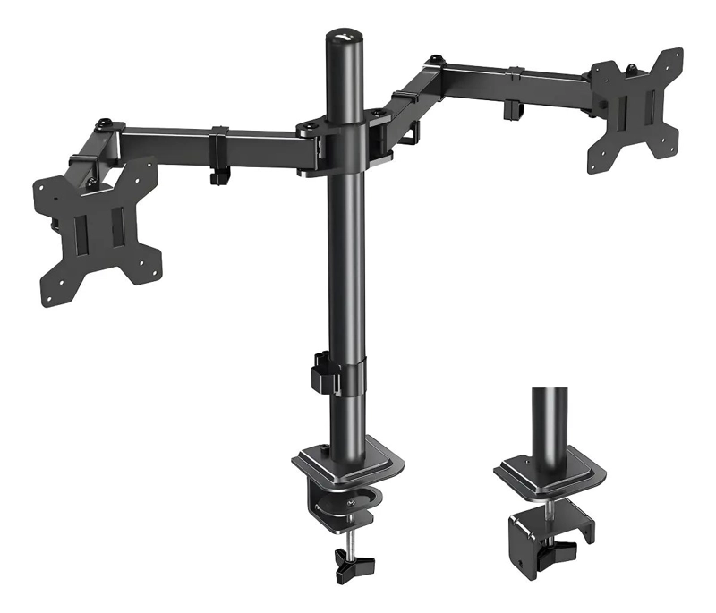 SOPORTE MOVIL PARA DOBLE MONITOR DE 17'' A 32'' COLOR NEGRO - 1