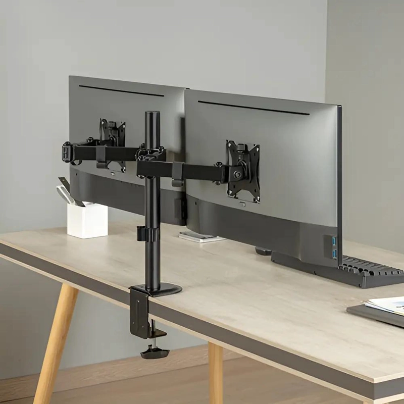 SOPORTE MOVIL PARA DOBLE MONITOR DE 17'' A 32'' COLOR NEGRO - 3