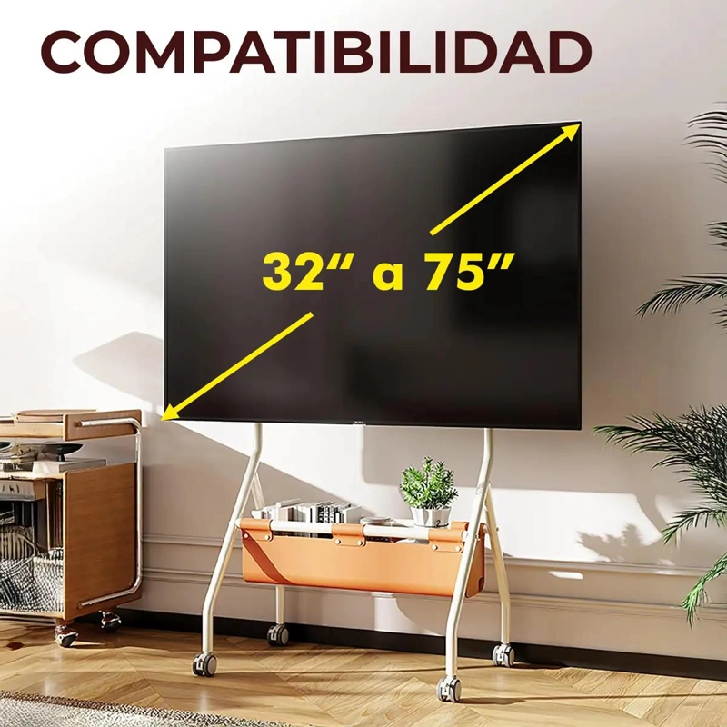 SOPORTE MOVIL PARA TV DE 32 A 75 PULGADAS CON RUEDAS Y FRENO - 8