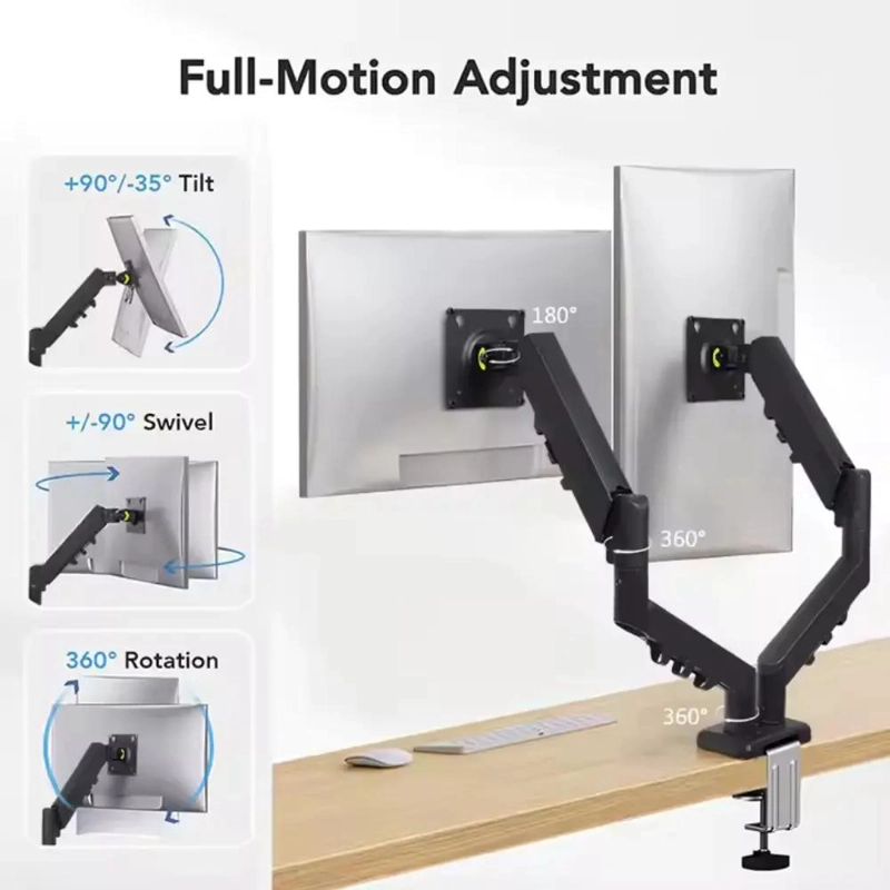 SOPORTE DOBLE PARA MONITOR ARTICULADO DE 13 A 32 PULGADAS - 4