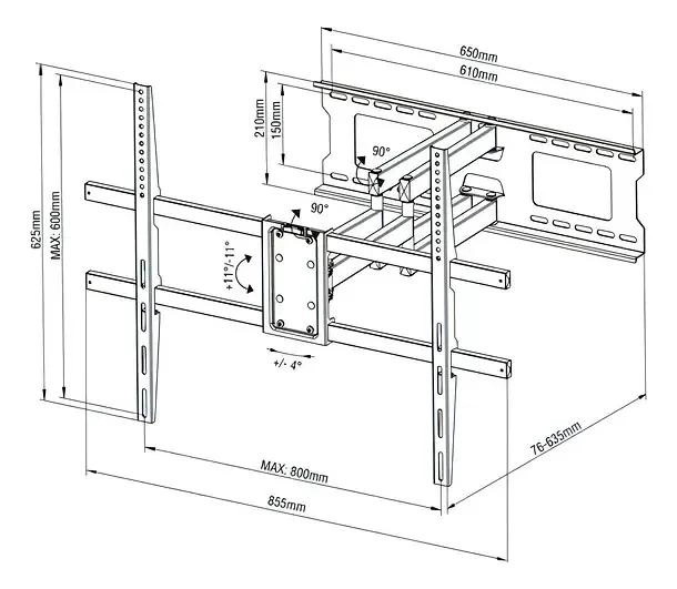 SOPORTE ARTICULADO PARA TV DE 37 A 100 PULGADAS CON INCLINACION - 3
