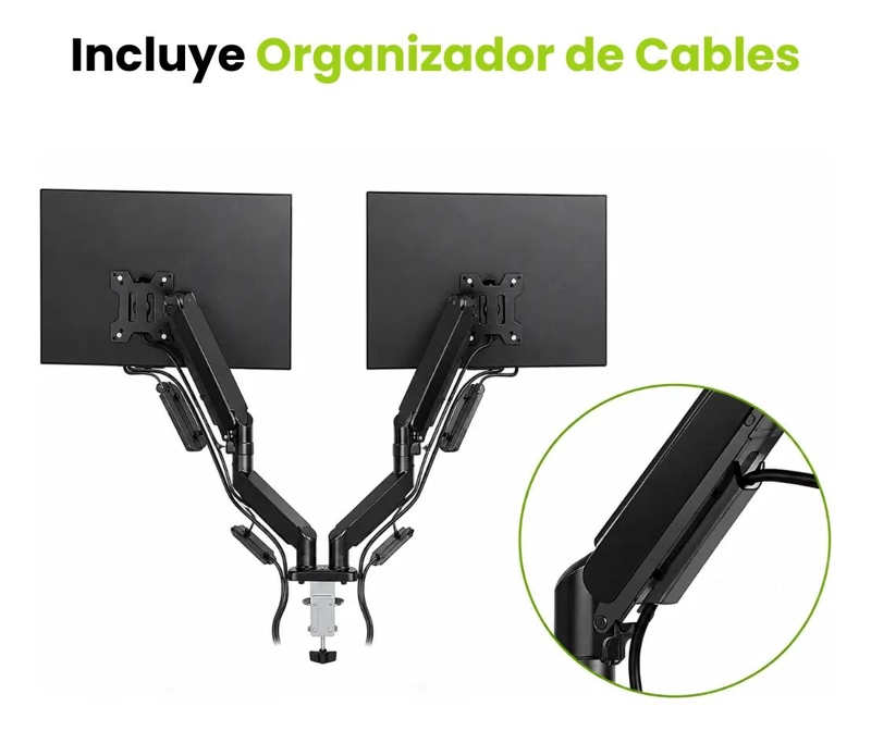 SOPORTE DOBLE BRAZO ARTICULADO PARA DOS MONITORES EN ESCRITORIO - 3