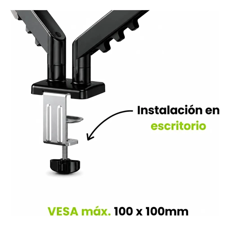 SOPORTE DOBLE BRAZO ARTICULADO PARA DOS MONITORES EN ESCRITORIO - 5