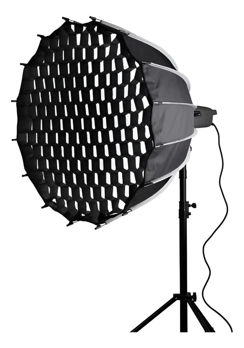 SOFTBOX PARABOLICO 90CM CON GRILLA PARA FOTOGRAFIA Y VIDEO - 1