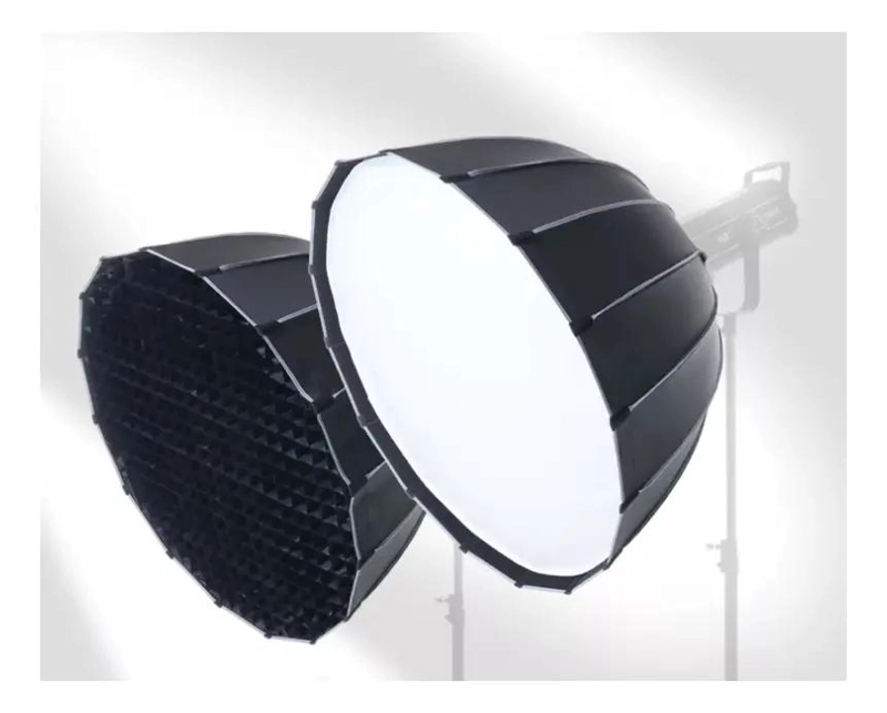 SOFTBOX PARABOLICO 90CM CON GRILLA PARA FOTOGRAFIA Y VIDEO - 3