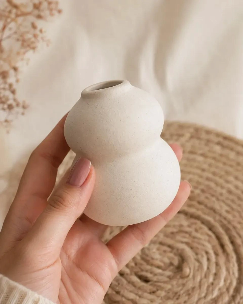SET DE 3 FLOREROS DECORATIVOS MINIMALISTAS ESTILO RUSTICO - 10