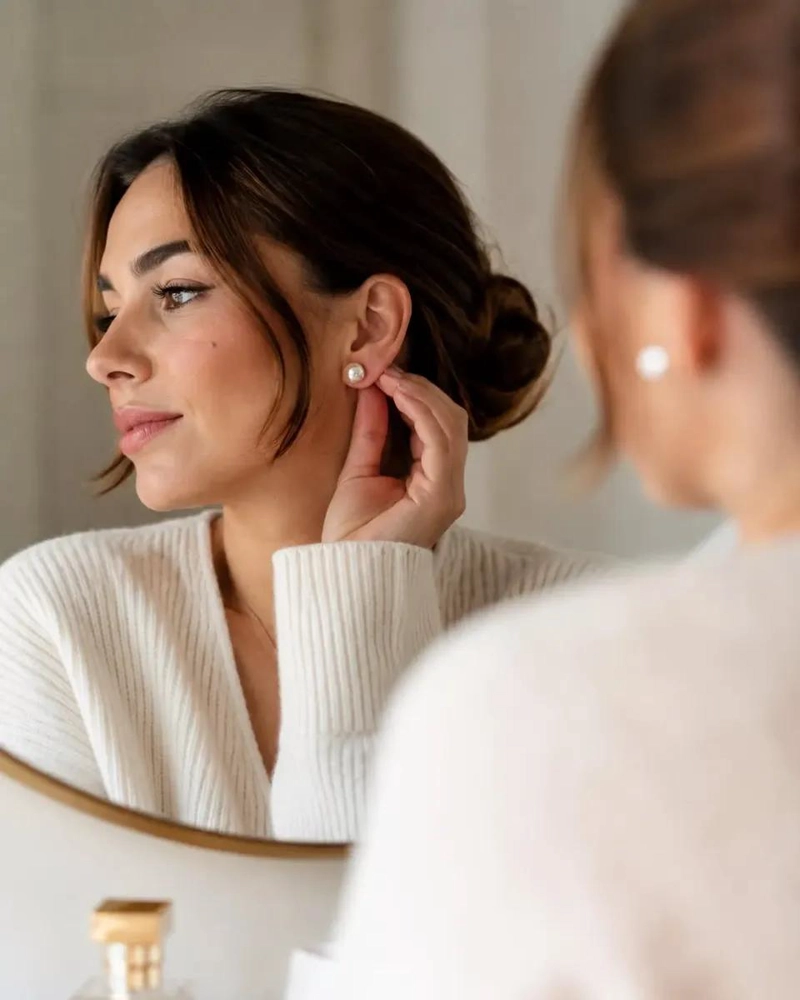 AROS DE PERLAS DE MALLORCA 10 MM ENCHAPADOS EN ORO 18K - 1