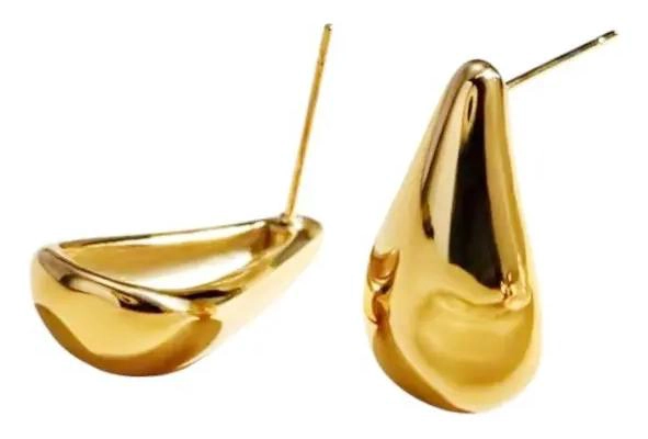 AROS GOTA DORADOS ELEGANTES PARA MUJER Y NIÑA - 1