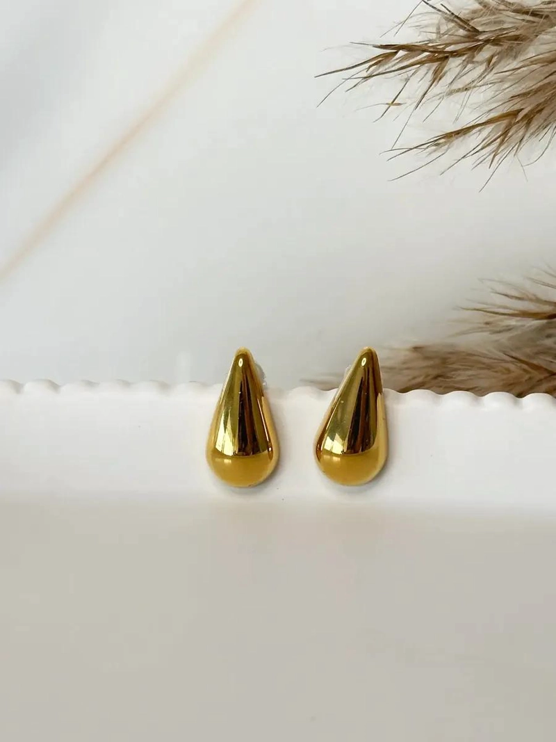 AROS GOTA DORADOS ELEGANTES PARA MUJER Y NIÑA - 3