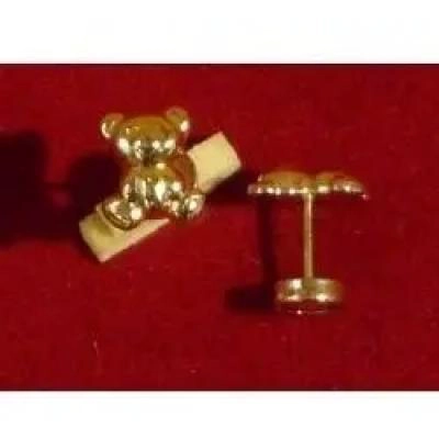 AROS DE ORO CON DISEÑO DE OSITOS PARA BEBE S - 2