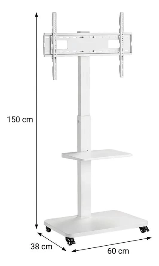 SOPORTE MOVIL PARA TELEVISORES CON RUEDAS Y ALTURA AJUSTABLE - 3