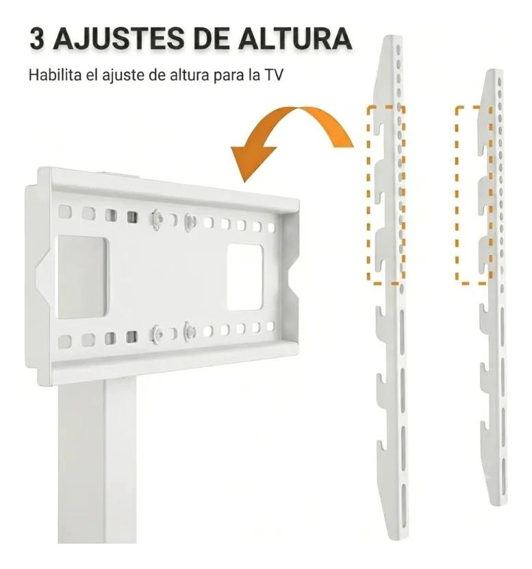 SOPORTE MOVIL PARA TELEVISORES CON RUEDAS Y ALTURA AJUSTABLE - 4