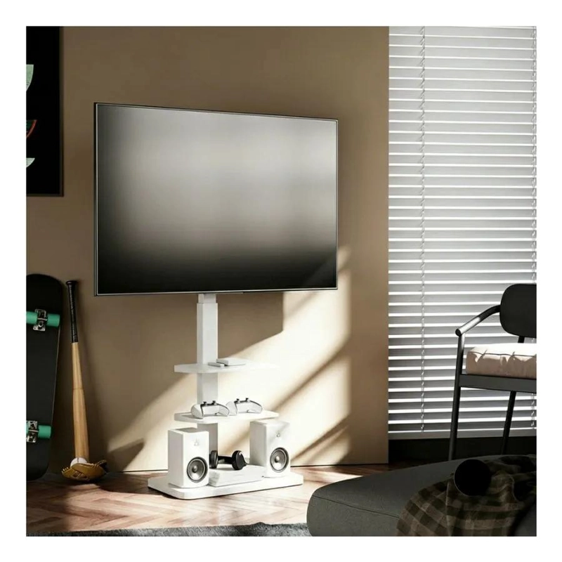 SOPORTE MOVIL PARA TELEVISORES CON RUEDAS Y ALTURA AJUSTABLE - 5