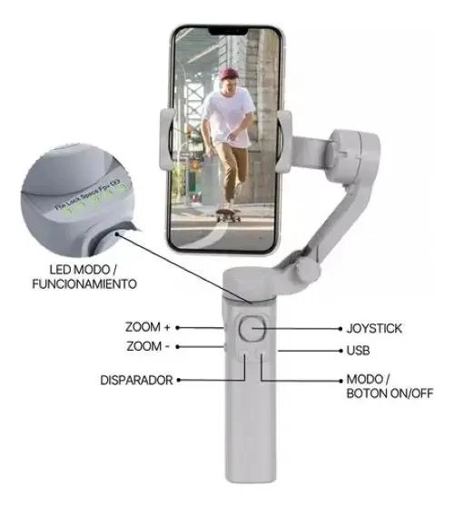 ESTABILIZADOR GIMBAL DE 3 EJES PARA CELULARES Y CAMARAS - 3