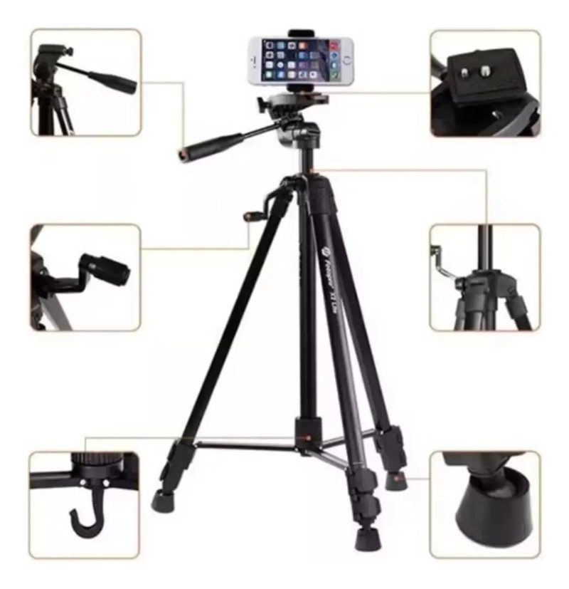 TRIPODE PROFESIONAL PARA CAMARA CON NIVEL Y AJUSTE DE ANGULO - 4