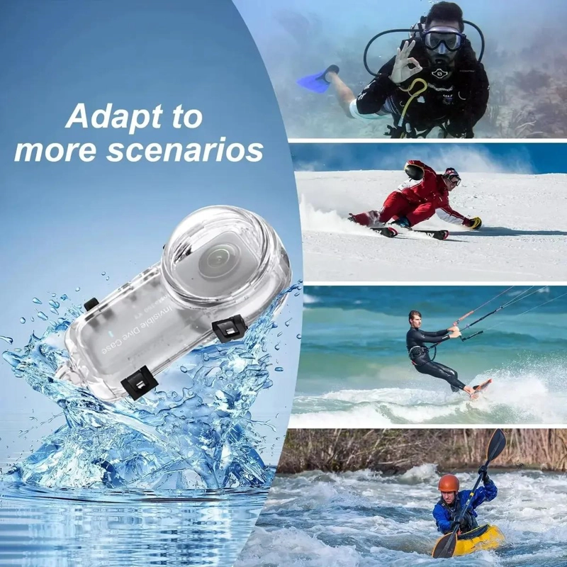 CARCASA SUBACUATICA IMPERMEABLE PARA INSTA360 X5 HASTA 60M - 6