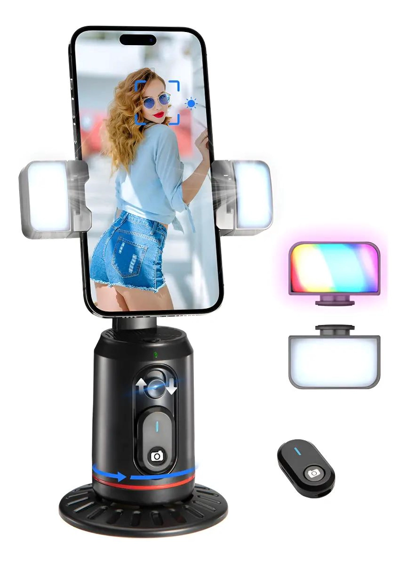 ESTABILIZADOR DE CELULAR CON SEGUIMIENTO AUTOMATICO Y LUCES - 1