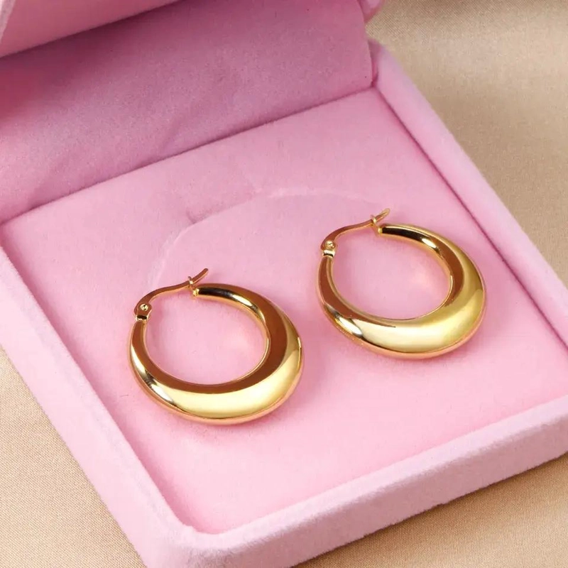 AROS PENDIENTES ARGOLLA CLIP EN ORO 18KT BAÑADO - 2