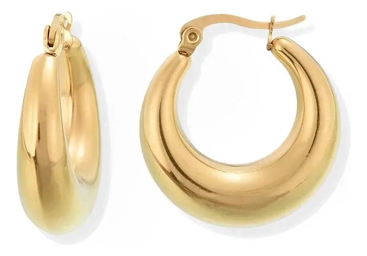 AROS PENDIENTES ARGOLLA CLIP EN ORO 18KT BAÑADO - 3