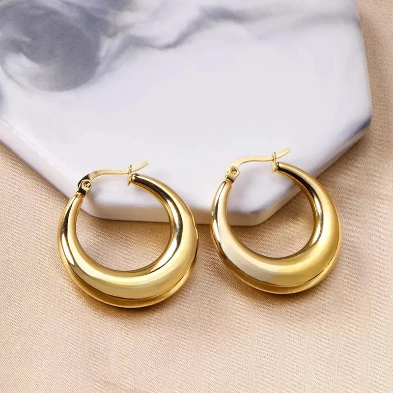 AROS PENDIENTES ARGOLLA CLIP EN ORO 18KT BAÑADO - 5
