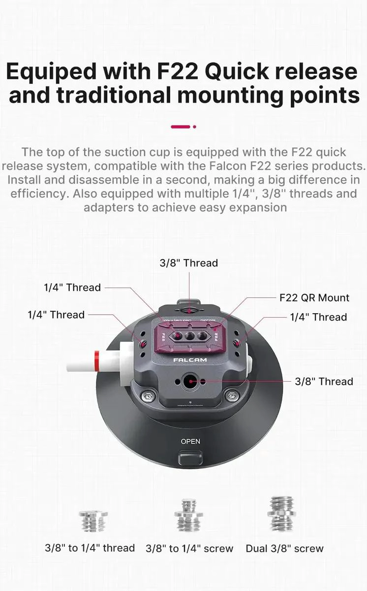 VENTOSA DE SUCCION RAPIDA F22 PARA MONTAJE DE 3 KG - 3