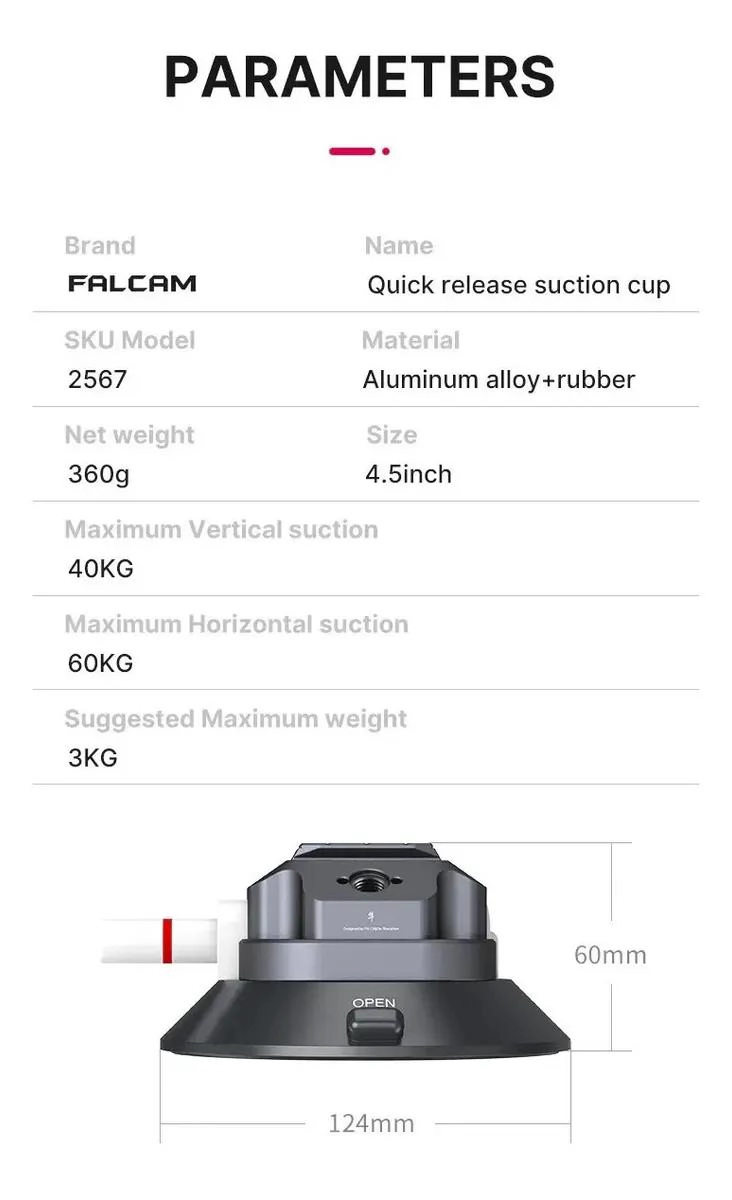 VENTOSA DE SUCCION RAPIDA F22 PARA MONTAJE DE 3 KG - 6