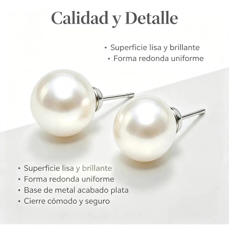 AROS DE PERLAS CULTIVADAS BLANCAS EN PLATA 925 ELEGANTES - 4