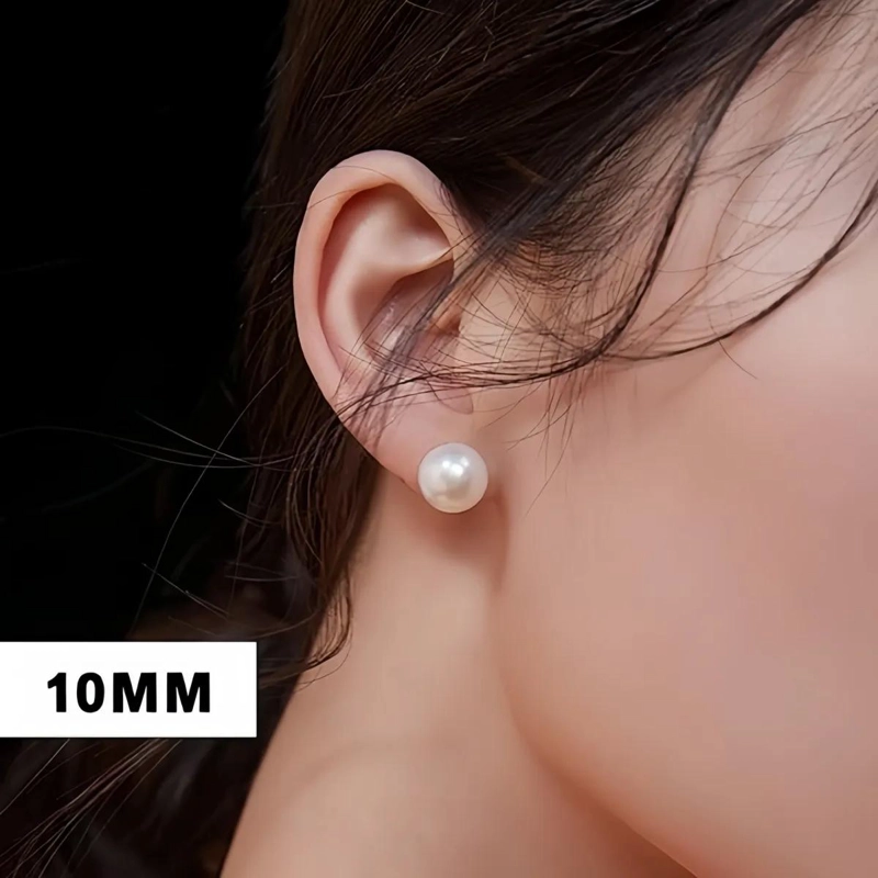 AROS DE PERLAS CULTIVADAS BLANCAS EN PLATA 925 ELEGANTES - 6