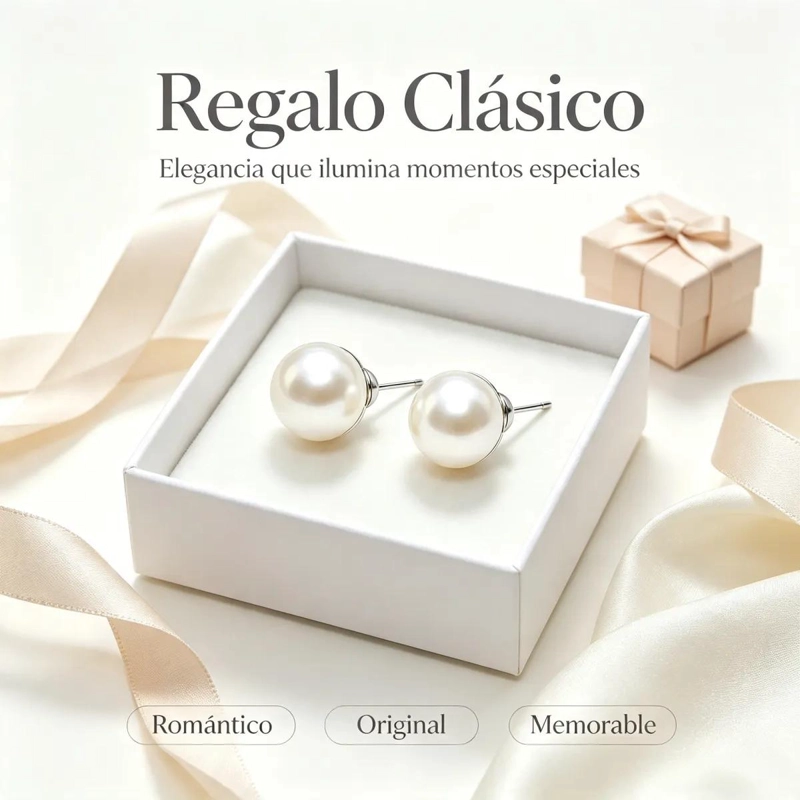 AROS DE PERLAS CULTIVADAS BLANCAS EN PLATA 925 ELEGANTES - 9