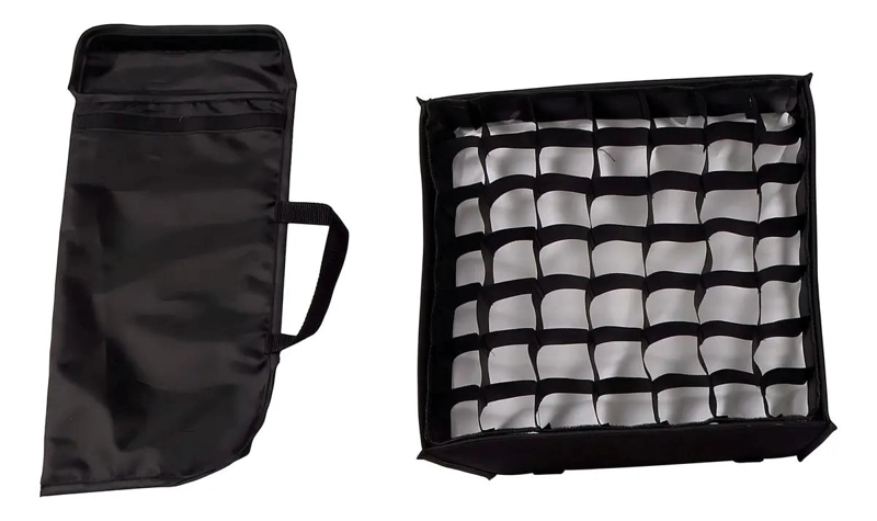 SOFTBOX 35X35CM CON PANAL DE ABEJAS PARA ILUMINACION LED - 2