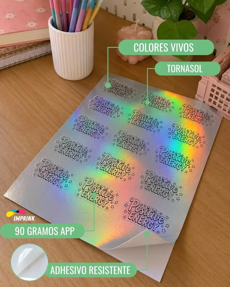 VINILO ADHESIVO TORNASOL IMPRIMIBLE A4 200 HOJAS - 3