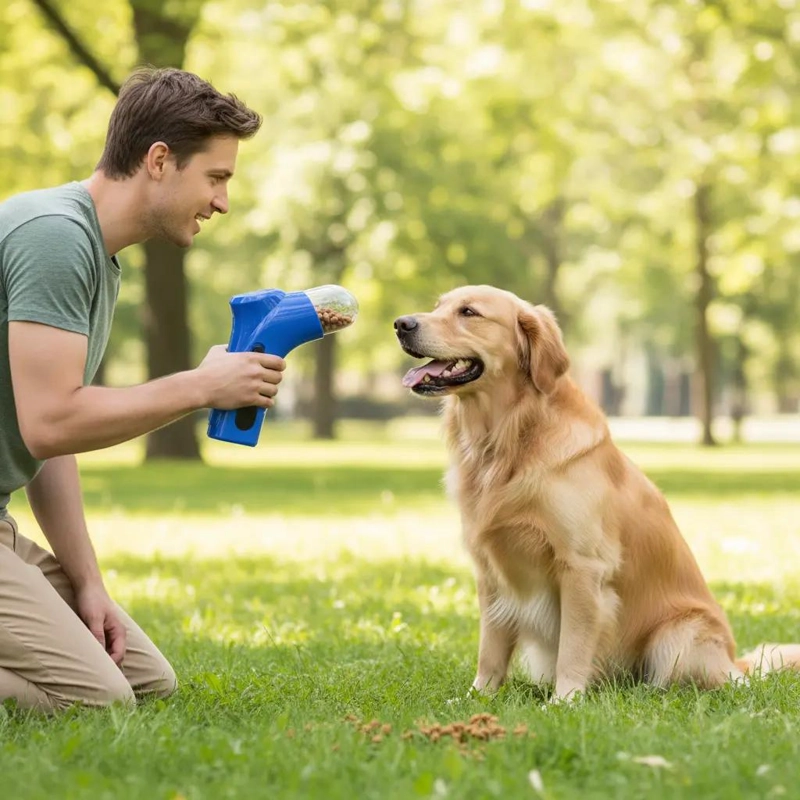 LANZADOR DE SNACKS PARA PERROS IDEAL PARA EJERCICIO Y DIVERSION - 1