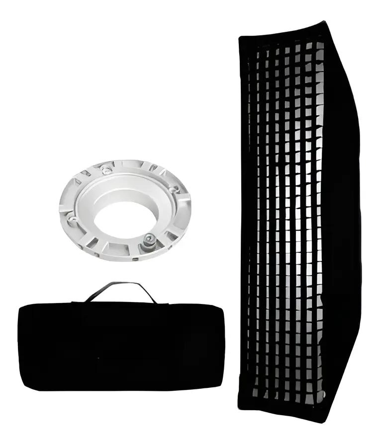 STRIPBOX 22X90CM CON GRILLA PARA ILUMINACION PROFESIONAL - 1
