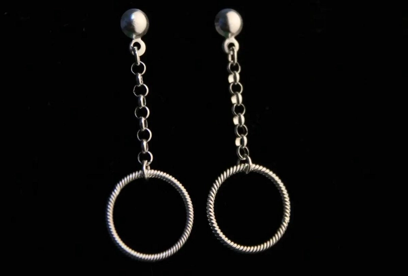 AROS COLGANTES CIRCULARES DE PLATA 925 PARA REGALO ESPECIAL - 2